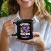 Spooky Teacher Neon Ghost Personalized Mug, Retro Halloween Gift with Custom Name for Educators