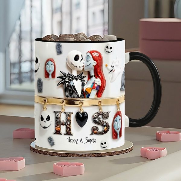 Spooky Till Death Do Us Part - Personalized Accent Mug - Gift For Couple, Christmas, Valentine HH01