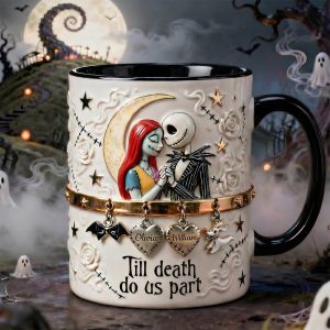 Spooky Till Death Do Us Part - Personalized Accent Mug - Gift For Couple, Fan Movies, Christmas, Valentine HH01