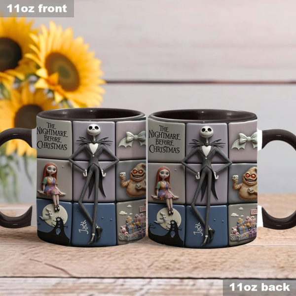 Spooky Till The Death Part - Personalized Accent Mug - Christmas Gift For Movie Fans NL122