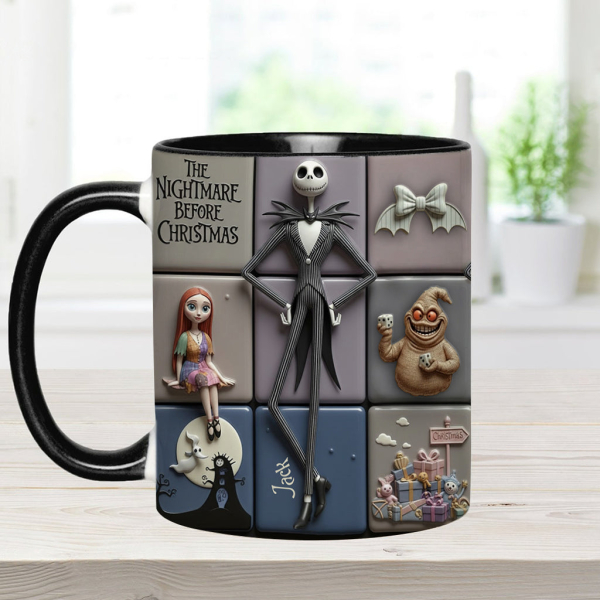 Spooky Till The Death Part - Personalized Accent Mug - Christmas Gift For Movie Fans NL122