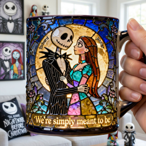 Spooky We're Simply Meant To Be - Personalized Accent Mug - Gift For Couples, Movie Fans NL122
