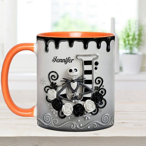 Spooky With Alphabet - Personalized Accent Mug - Christmas Gift For Movie Fans HH01