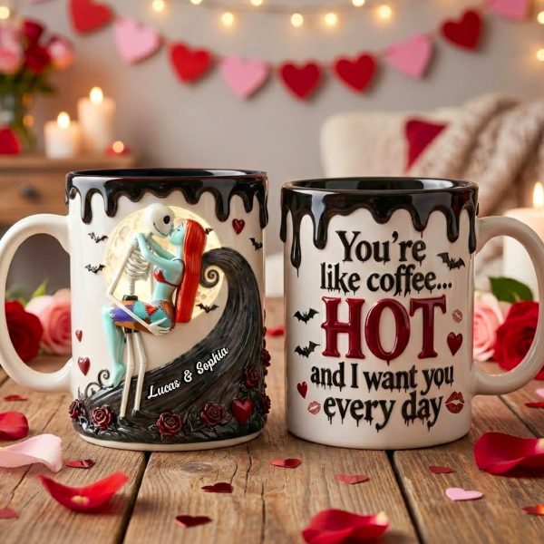 Spooky You're Hot Like Coffee - Personalized Accent Mug - Gift For Couples, Movie Fans NL122 CU6011925