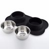 Stainless Steel Non-Skid Dog Bowls With Silicone Mat
