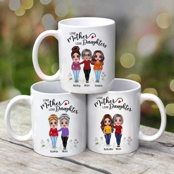 Standing Doll Mother And Daughters Personalized Mug