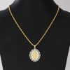 Starry Madonna Zircon Pendant Necklace