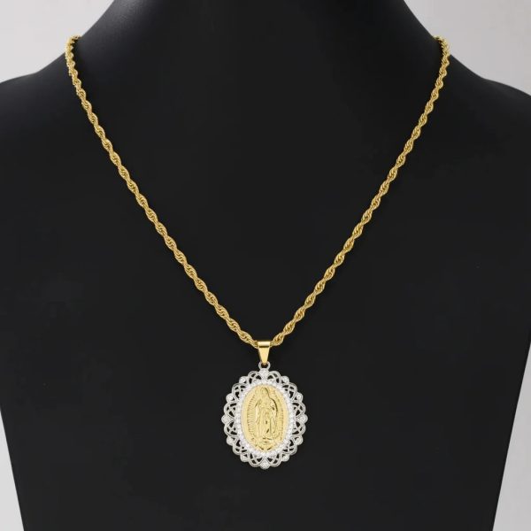 Starry Madonna Zircon Pendant Necklace