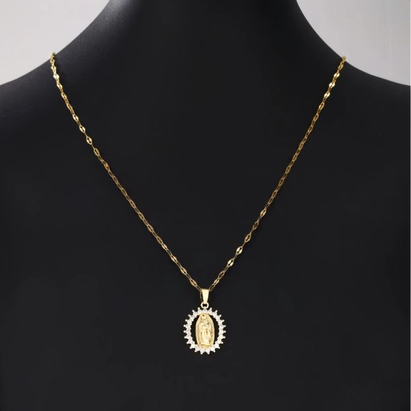 Starry Madonna Zircon Pendant Necklace