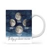Starry Night Custom Birth Moon Phase The Day You Became Mom Personalized Mug, Gift
