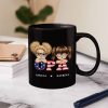 Stars And Stripes Papa Title - Birthday, Loving Gift For Dad, Father, Papa, Grandpa, Grandfather - Personalized Custom Black Mug