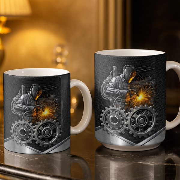 Stay Bold And Inspired, Featuring Welding Helmet And Gears - Personalized Custom Coffee Mug - JBS112_MG