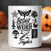 Stay Weird Witchy Vibes Personalized Mug, Mystical Halloween Gift with Custom Name
