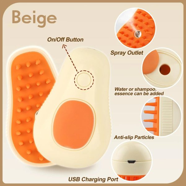 Steamy Pet Brush With Built-In Sprayer