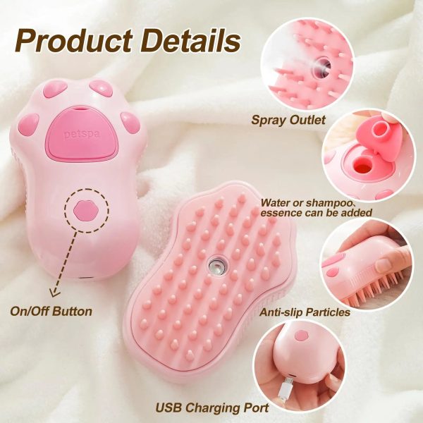 Steamy Pet Brush With Built-In Sprayer