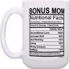 Stepmom Nutritional Facts Coffee Mug Funny Gift for Stepmom from Stepdaughter Stepson Kids, Mothers Day Birthday Gift