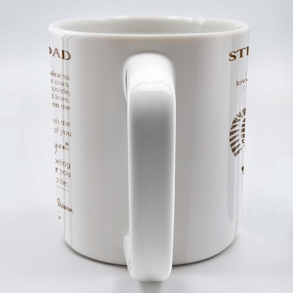 Stepped Up Dad Love and Encouragement Footprints Mug - Personalized Custom Coffee Mug - DAD026_MG