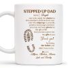 Stepped Up Dad Love and Encouragement Footprints Mug - Personalized Custom Coffee Mug - DAD026_MG