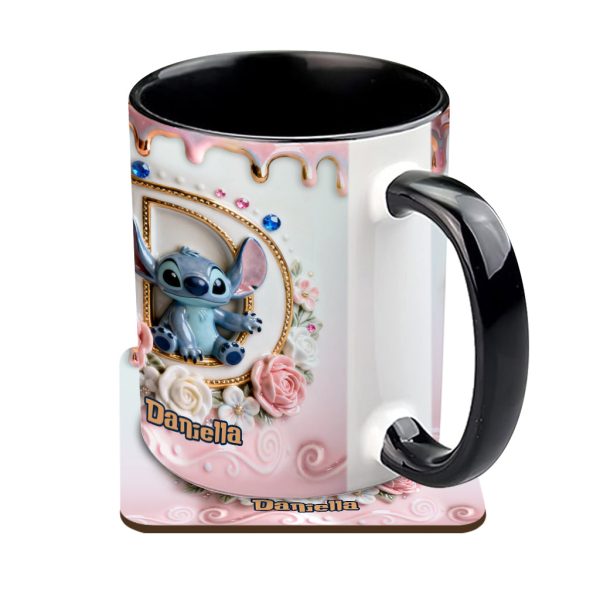 Sti Alphabet - Personalized 3D Inflated Effect Accent Mug - Gift For Daughter, Her HH01
