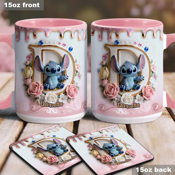 Sti Alphabet - Personalized 3D Inflated Effect Accent Mug - Gift For Daughter, Her HH01