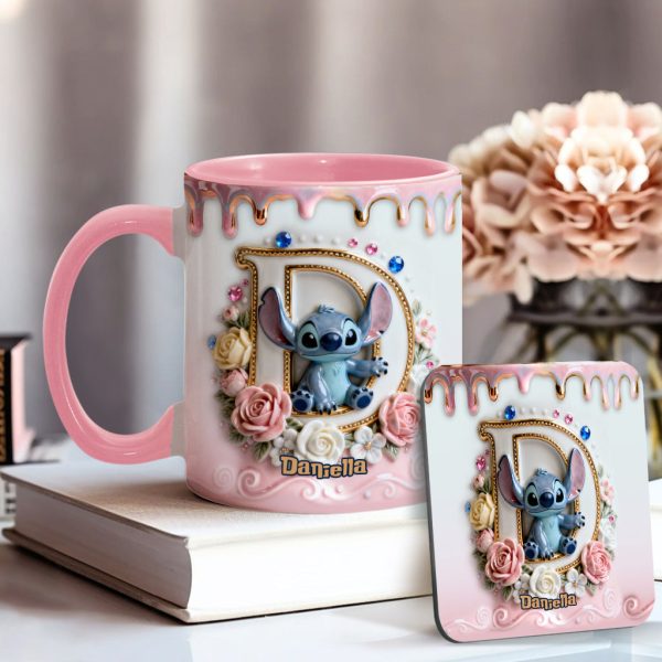 Sti Alphabet - Personalized 3D Inflated Effect Accent Mug - Gift For Daughter, Her HH01