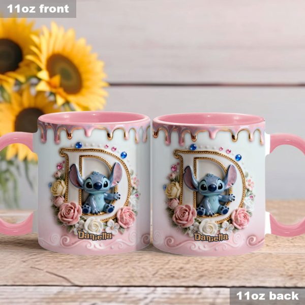 Sti Alphabet - Personalized 3D Inflated Effect Accent Mug - Gift For Daughter, Her HH01