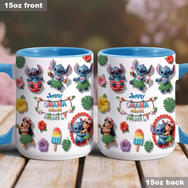 Sti Ohana Means Family - Personalized Accent Mug - Gift For Fan Movies HH01