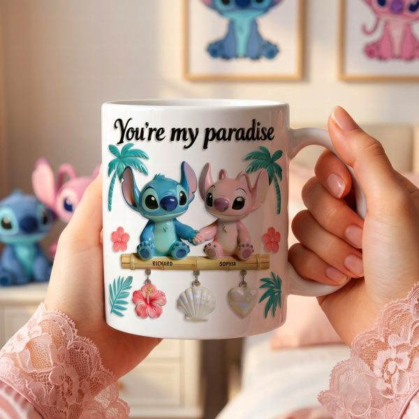 Sti You're My Paradise - Personalized White Edge-to-Edge Mug - Gift For Couple, Fan Movies HH01