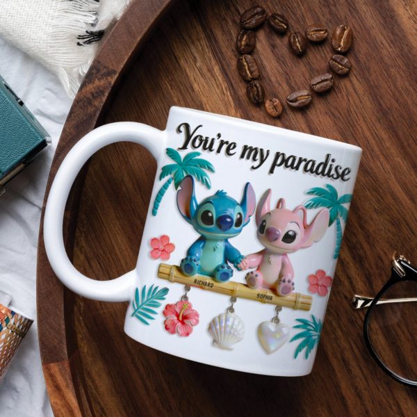Sti You're My Paradise - Personalized White Edge-to-Edge Mug - Gift For Couple, Fan Movies HH01