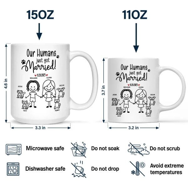 Stick Figures My Humans Are Getting Engaged Married - Personalized Mug