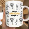 Stick Figures This Grandpa Grandma Belongs To Kids Pet - Personalized White Edge-to-Edge Mug