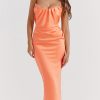 Strapless Corset Ruched Peaked Neck Midi Dress