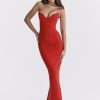 Strapless Sweetheart Neckline Bodycon Maxi Dress