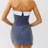 Strapless A-line Layered Neckline Mini Dress