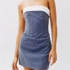 Strapless A-line Layered Neckline Mini Dress