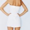 Strapless A-line Layered Neckline Mini Dress