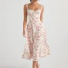 Strappy Back Tie-Up Corset Midi Dress