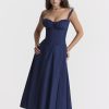 Strappy Back Tie-Up Corset Midi Dress
