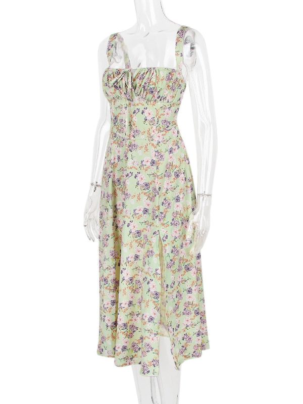 Strappy Back Tie-Up Corset Midi Dress