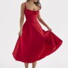 Strappy Back Tie-Up Corset Midi Dress