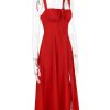 Strappy Back Tie-Up Corset Midi Dress