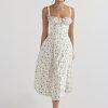 Strappy Back Tie-Up Corset Midi Dress