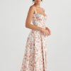 Strappy Back Tie-Up Corset Midi Dress