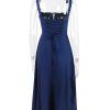 Strappy Back Tie-Up Corset Midi Dress