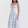 Strappy Back Tie-Up Corset Midi Dress