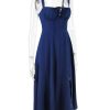 Strappy Back Tie-Up Corset Midi Dress