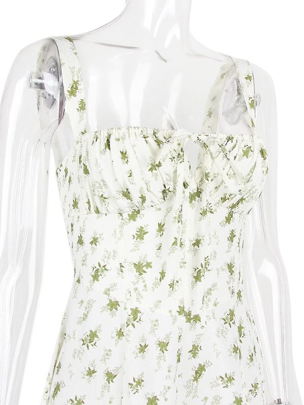 Strappy Back Tie-Up Corset Midi Dress