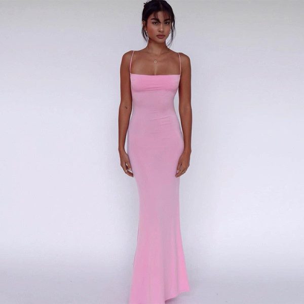 Strappy Backless Bodycon Maxi Dress