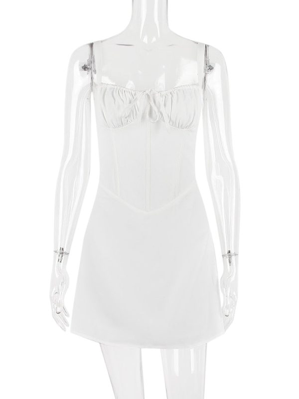 Strappy Corset Back Tie-Up Mini Dress