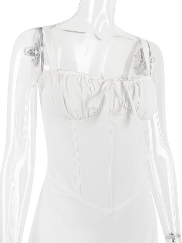 Strappy Corset Back Tie-Up Mini Dress
